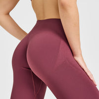 EnhanceLift™ Seamless Leggings with White Logo | Burnt Maroon