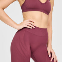 EnhanceLift™ Seamless Leggings with White Logo | Burnt Maroon