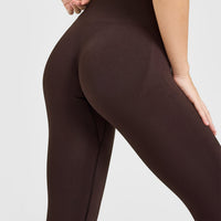 EnhanceLift™ Seamless Leggings with White Logo | Plum Brown