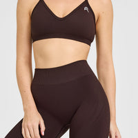 EnhanceLift™ Seamless Leggings with White Logo | Plum Brown