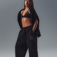 EnhanceLift™ Seamless Minimal Halter Neck Bralette with White Logo | Black