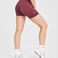 EnhanceLift™ Seamless Shorts with White Logo | Burnt Maroon