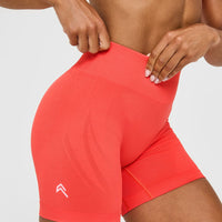 EnhanceLift™ Seamless Shorts with White Logo | Charged Coral