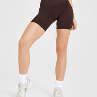 EnhanceLift™ Seamless Shorts with White Logo | Plum Brown