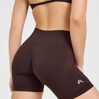 EnhanceLift™ Seamless Shorts with White Logo | Plum Brown