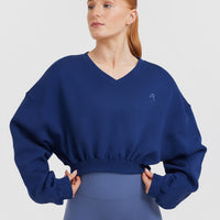 All Day Lightweight Oversized V-Neck Sweatshirt | Midnight