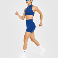 EasyLift™ Zip High Neck Sports Bra | Vintage Navy