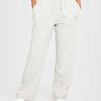 Raw Lounge Wide Leg Joggers | Light Grey Marl
