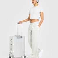 Raw Lounge Wide Leg Joggers | Light Grey Marl