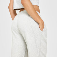 Raw Lounge Wide Leg Joggers | Light Grey Marl