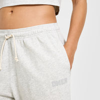 Raw Lounge Wide Leg Joggers | Light Grey Marl