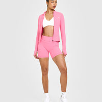 Unified High Waisted Shorts 6" | Peony Pink