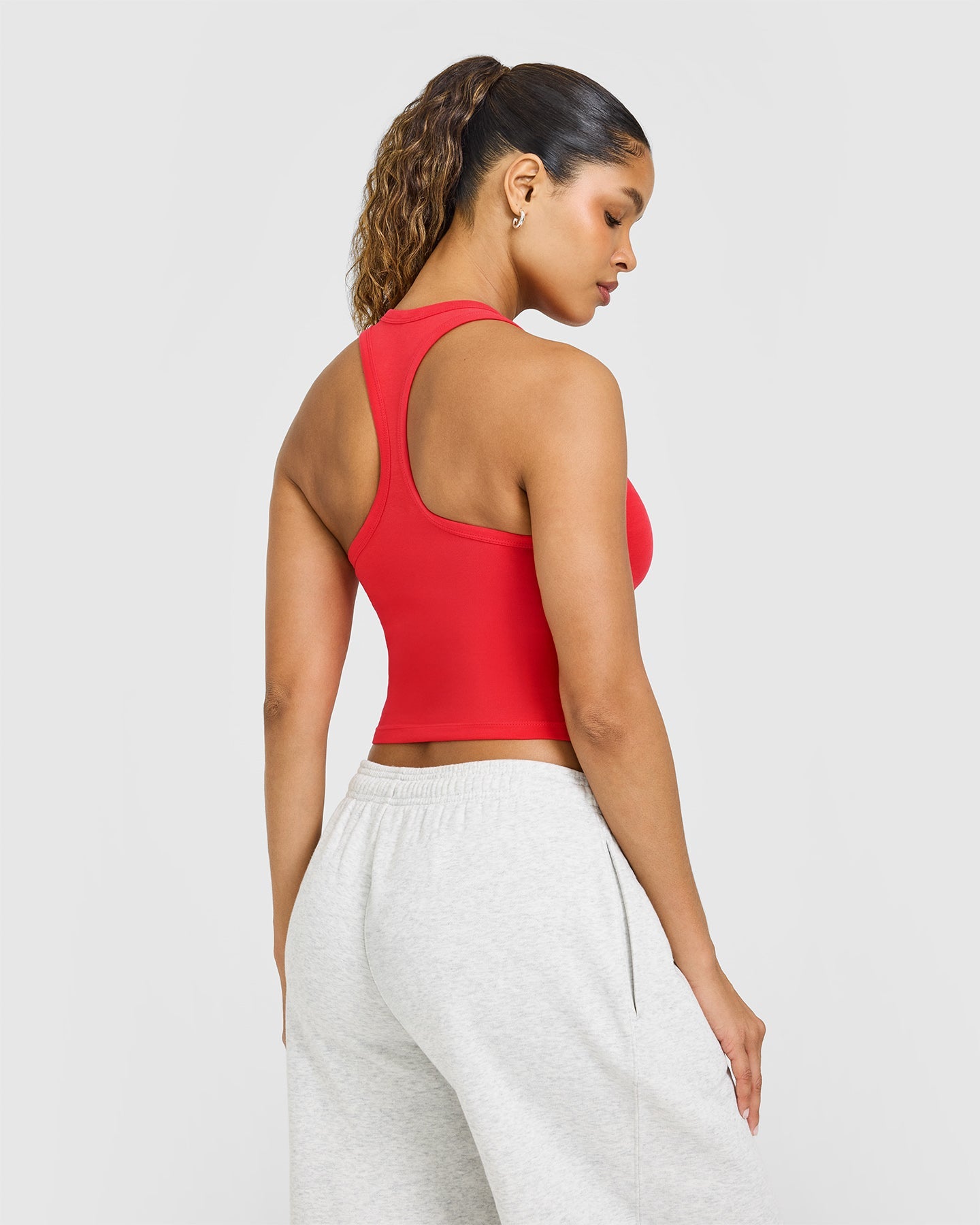 Cotton Fitted Mid Vest | Muscle Mommy Red