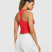 Cotton Fitted Mid Vest | Muscle Mommy Red