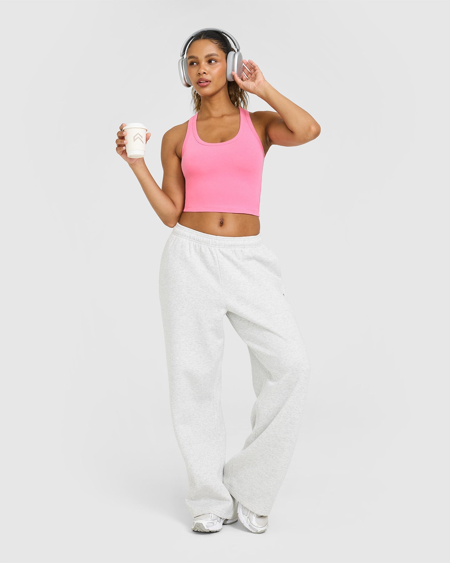 Cotton Fitted Mid Vest | Peony Pink