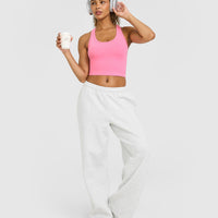 Cotton Fitted Mid Vest | Peony Pink