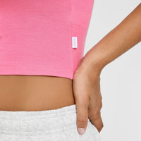Cotton Fitted Mid Vest | Peony Pink