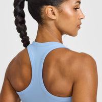 Cotton Fitted Vest | Washed Powdered Blue