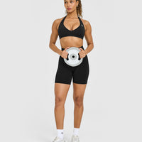Effortless Seamless Halter Neck Sports Bra | Black