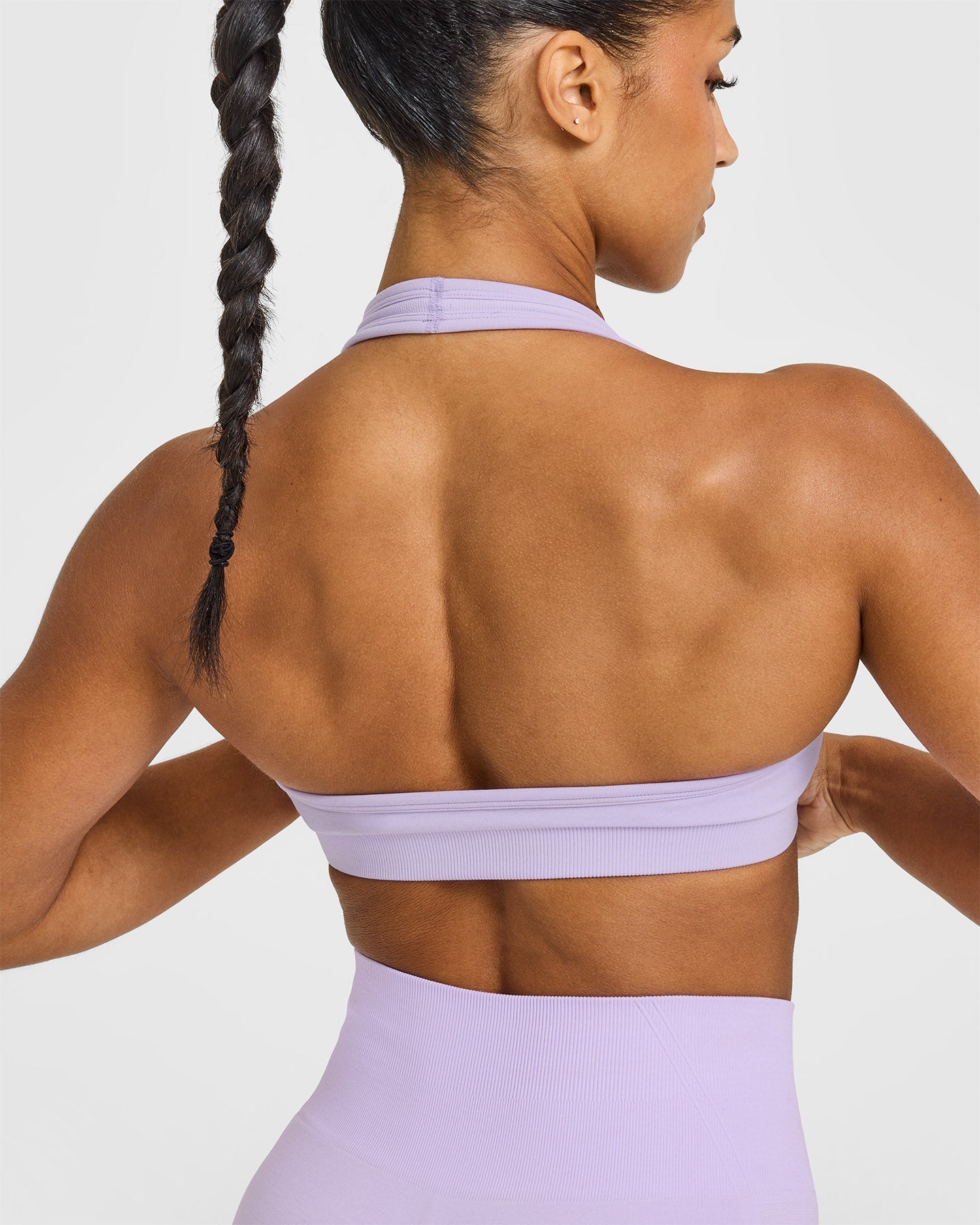 Effortless Seamless Halter Neck Sports Bra | Lavender Purple