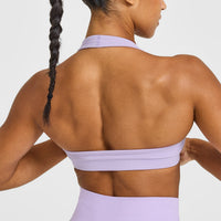 Effortless Seamless Halter Neck Sports Bra | Lavender Purple