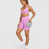 Effortless Seamless Halter Neck Sports Bra | Orchid Purple