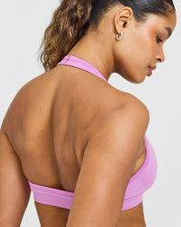 Effortless Seamless Halter Neck Sports Bra | Orchid Purple