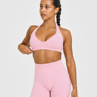 Effortless Seamless Halter Neck Sports Bra | Petal Pink