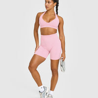 Effortless Seamless Halter Neck Sports Bra | Petal Pink
