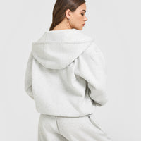 Foundations Zip Through Hoodie | Light Grey Marl