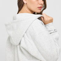 Foundations Zip Through Hoodie | Light Grey Marl