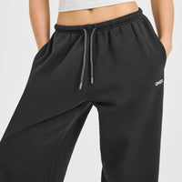 Mid Weight Relaxed Straight Leg Joggers | Soft Black