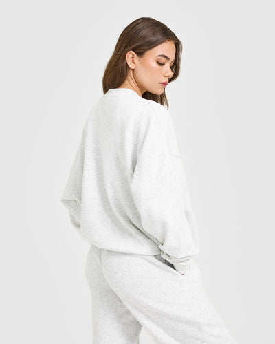 Mid Weight Sweatshirt | Light Grey Marl