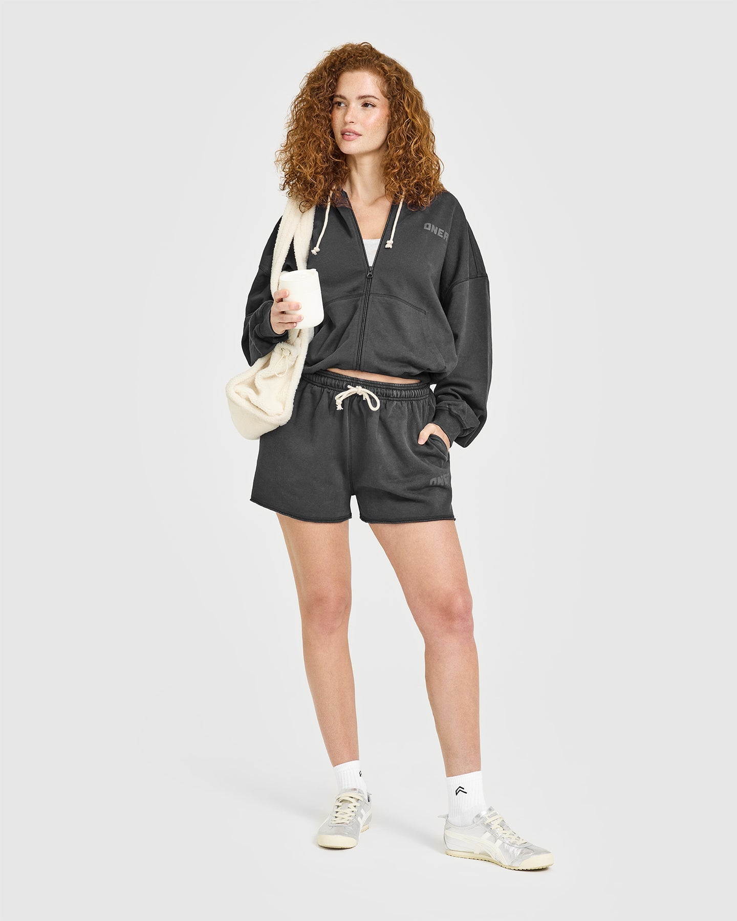 Raw Lounge Oversized Zip Hoodie | Washed Black