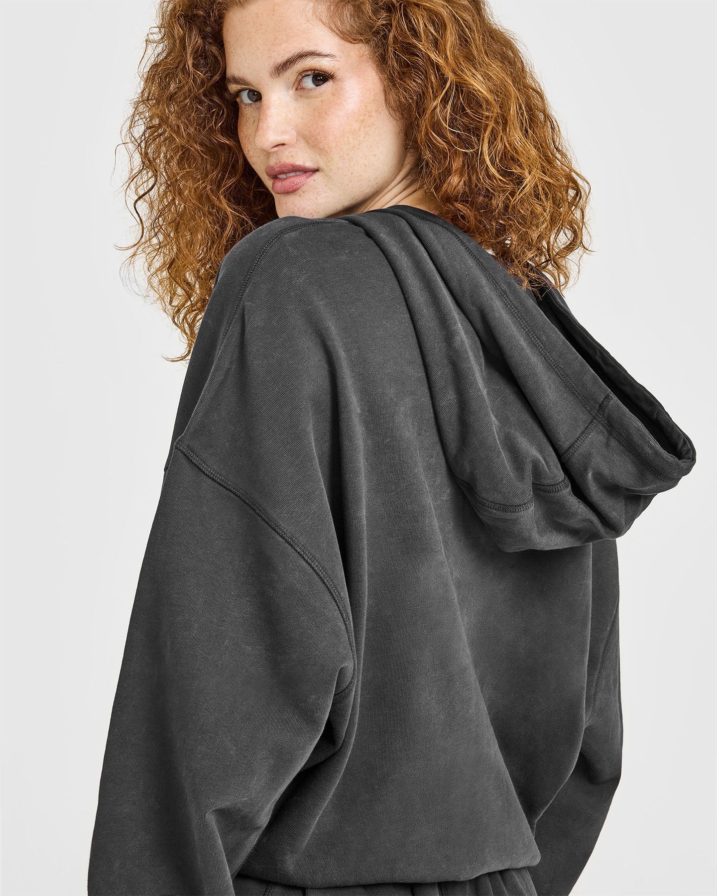 Raw Lounge Oversized Zip Hoodie | Washed Black
