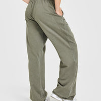Raw Lounge Wide Leg Joggers | Washed Alpine Green