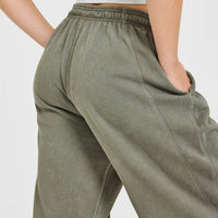 Raw Lounge Wide Leg Joggers | Washed Alpine Green