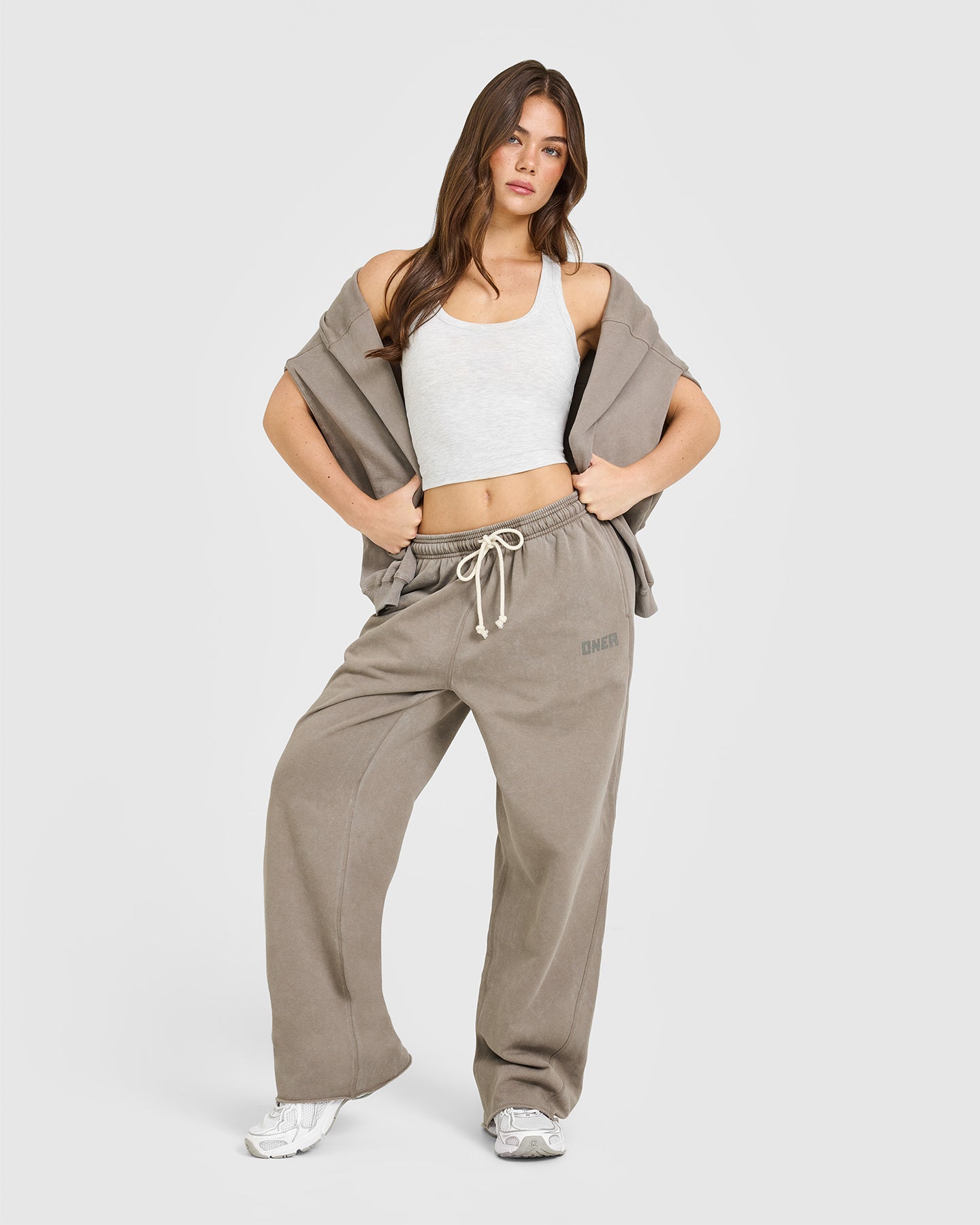 Raw Lounge Wide Leg Joggers | Washed Minky