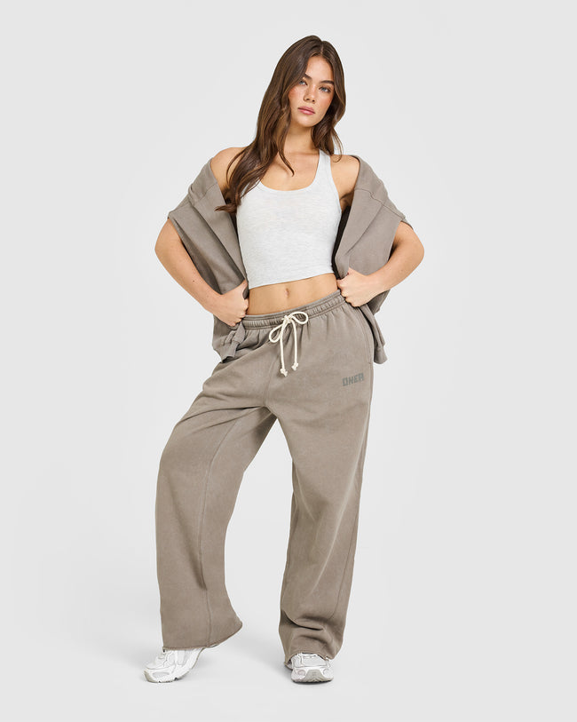 Raw Lounge Wide Leg Joggers | Washed Minky