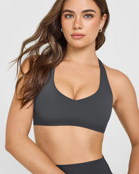 SoftMotion™ Bralette with White Logo | Coal