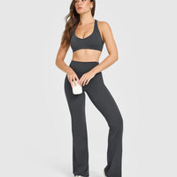 SoftMotion™ Flared Bottoms with White Logo | Coal