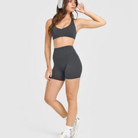 SoftMotion™ High Waisted Shorts 6" | Coal