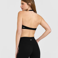 SoftMotion™ Minimal Halter Neck Bralette | Black