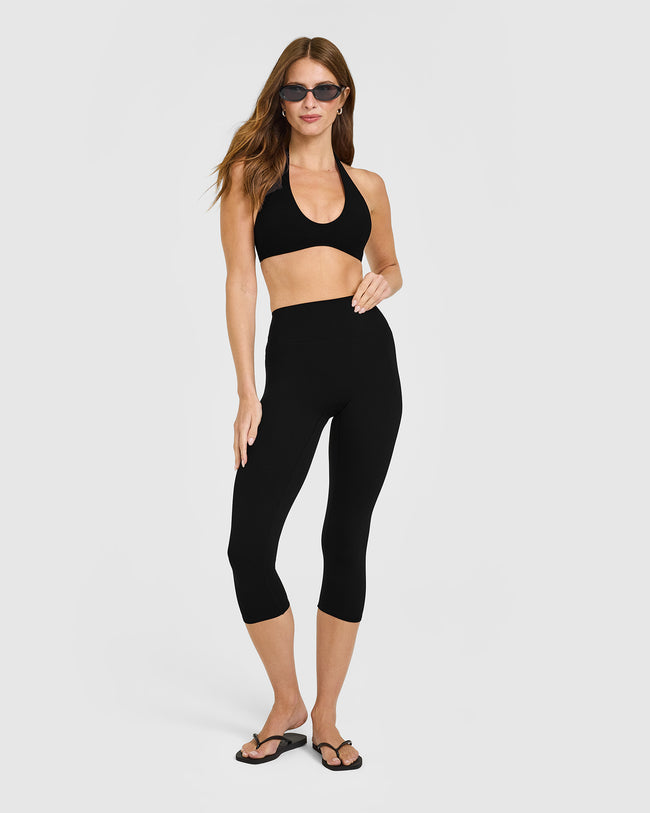 SoftMotion™ Minimal Halter Neck Bralette | Black
