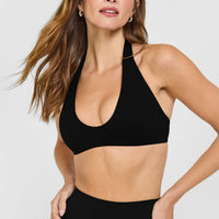 SoftMotion™ Minimal Halter Neck Bralette | Black