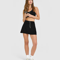SoftMotion™ Skort with White Logo | Black
