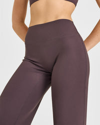 SoftMotion™ Straight Leg Bottoms with White Logo | Dark Umber Brown