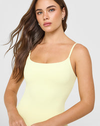 SoftMotion™ Strappy Vest with Built in Bra Shelf | Pastel Yellow