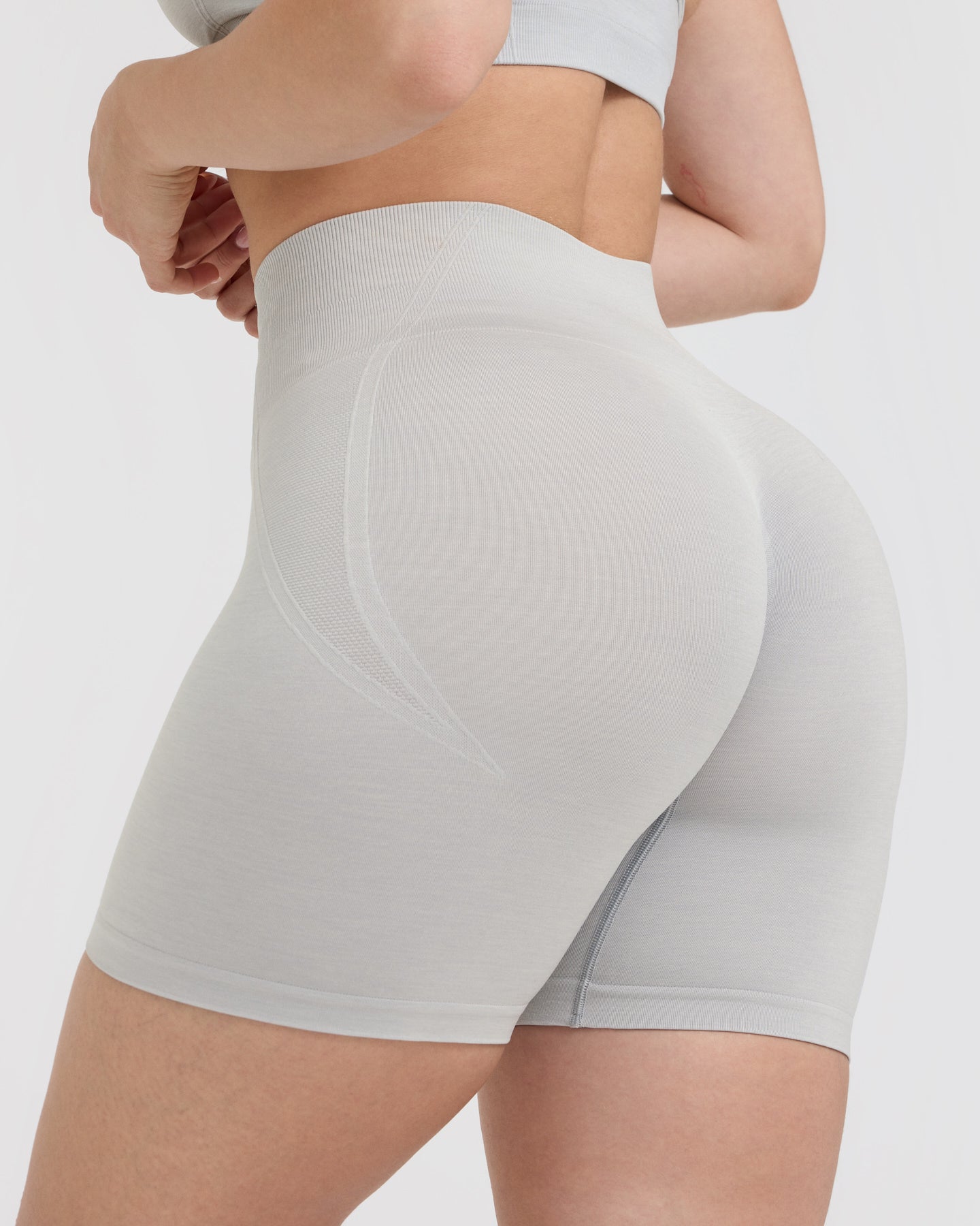 Effortless Seamless Shorts | Light Grey Marl