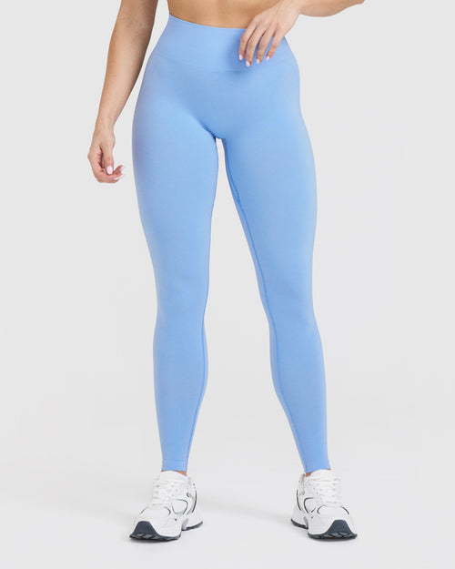 Oner Modal Effortless Seamless Leggings with White Logo | Powdered Blue